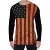 Vintage American Flag Print Men's Long Sleeve T-Shirt