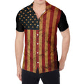 Vintage American Flag Print Men's Shirt