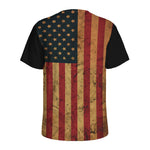 Vintage American Flag Print Men's Sports T-Shirt