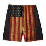 Vintage American Flag Print Men's Swim Trunks