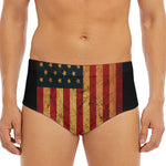 Vintage American Flag Print Men's Triangle Swim Briefs