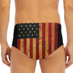Vintage American Flag Print Men's Triangle Swim Briefs