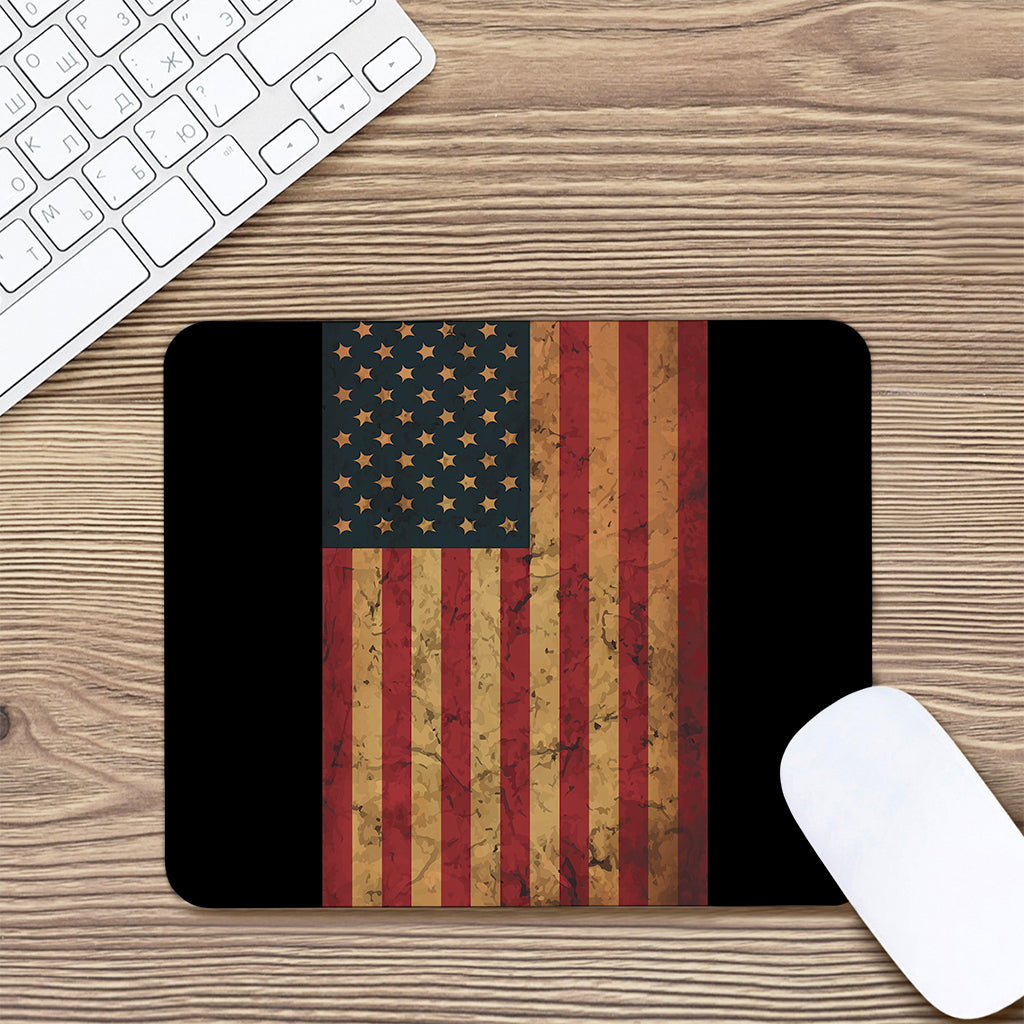 Vintage American Flag Print Mouse Pad