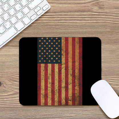 Vintage American Flag Print Mouse Pad