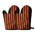 Vintage American Flag Print Oven Mitts