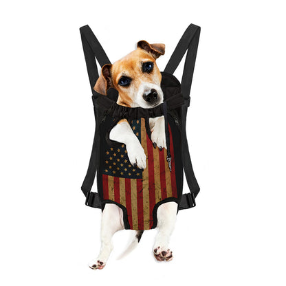 Vintage American Flag Print Pet Carrier Backpack