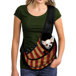 Vintage American Flag Print Pet Sling Carrier