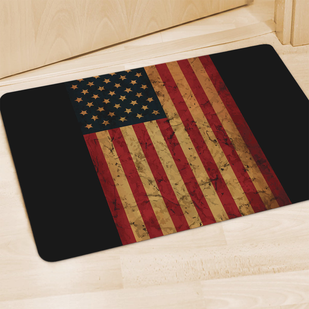 Vintage American Flag Print Polyester Doormat