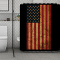 Vintage American Flag Print Polyester Shower Curtain