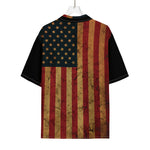 Vintage American Flag Print Rayon Hawaiian Shirt