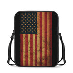 Vintage American Flag Print Rectangular Crossbody Bag
