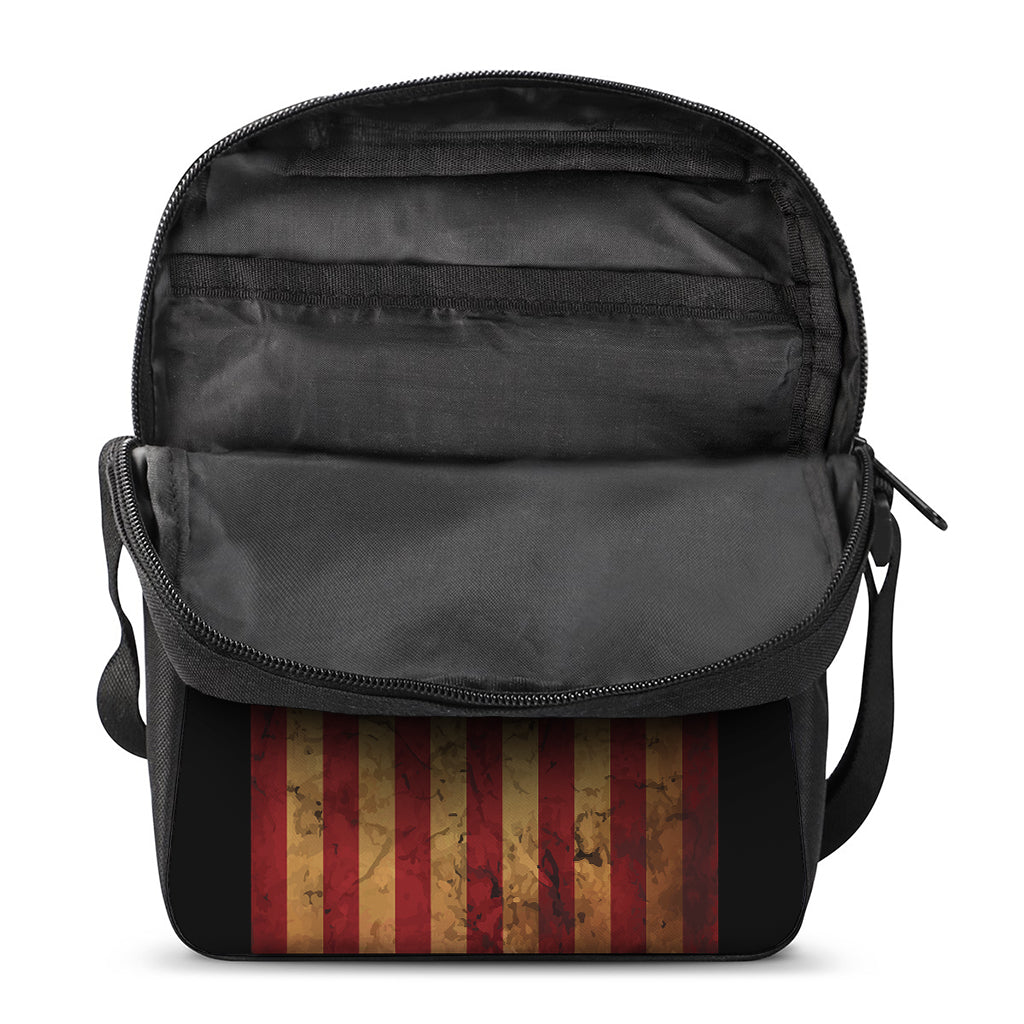 Vintage American Flag Print Rectangular Crossbody Bag