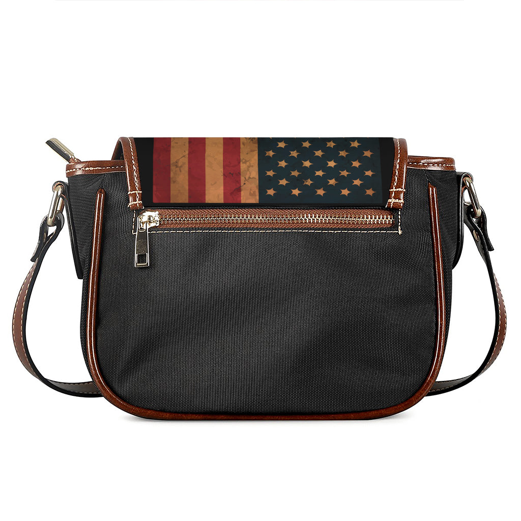 Vintage American Flag Print Saddle Bag