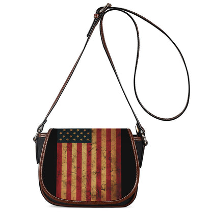 Vintage American Flag Print Saddle Bag