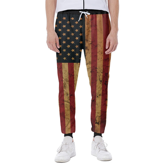 Vintage American Flag Print Scuba Joggers