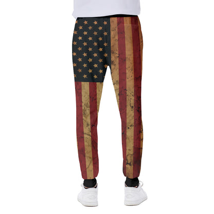 Vintage American Flag Print Scuba Joggers