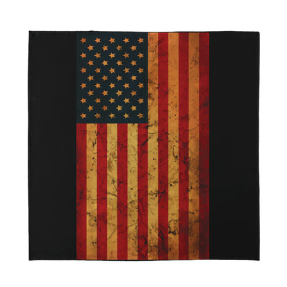 Vintage American Flag Print Silk Bandana