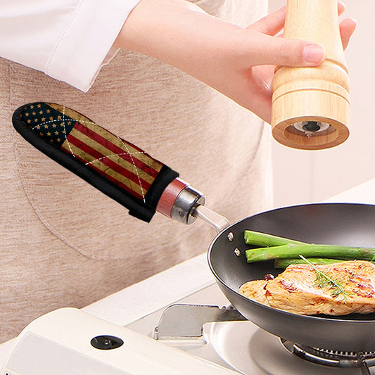 Vintage American Flag Print Skillet Handle Cover