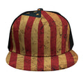 Vintage American Flag Print Snapback Cap