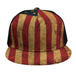 Vintage American Flag Print Snapback Cap