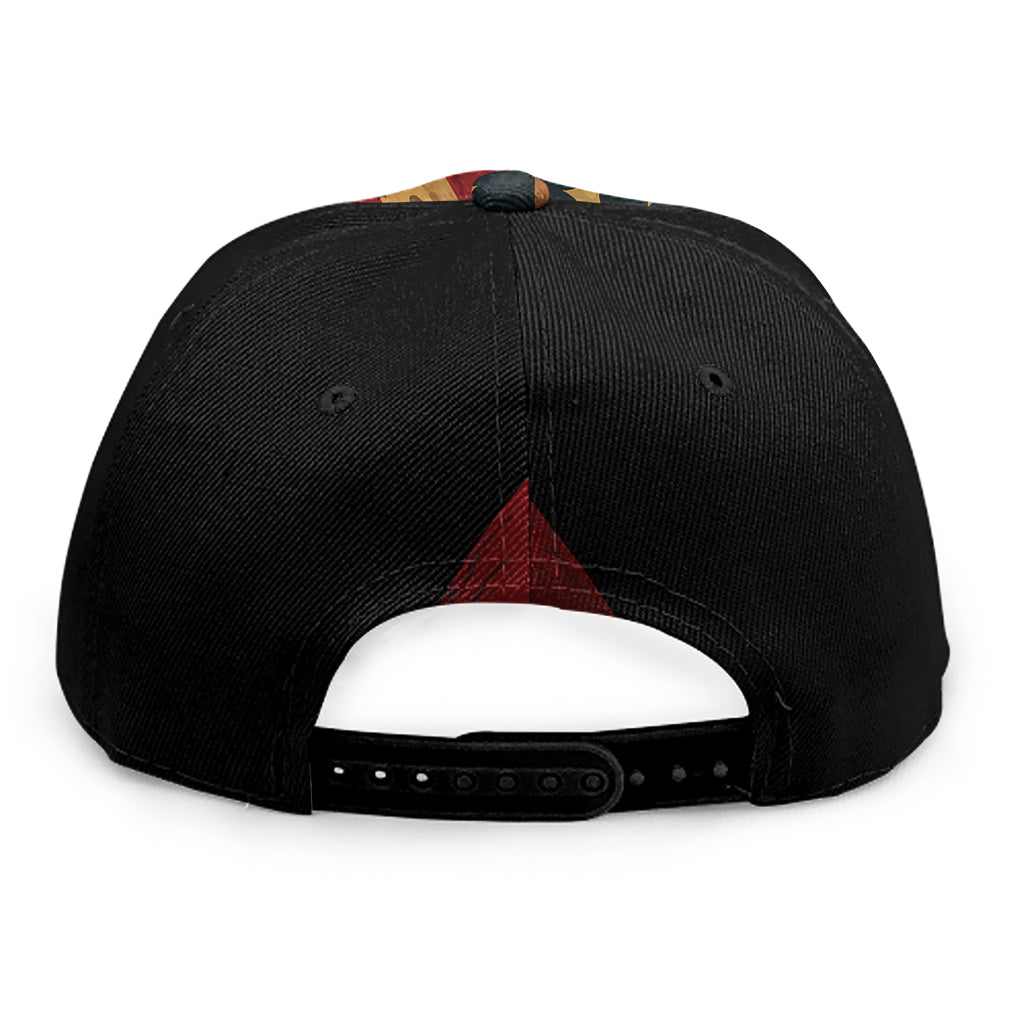Vintage American Flag Print Snapback Cap