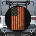 Vintage American Flag Print Tire Cover