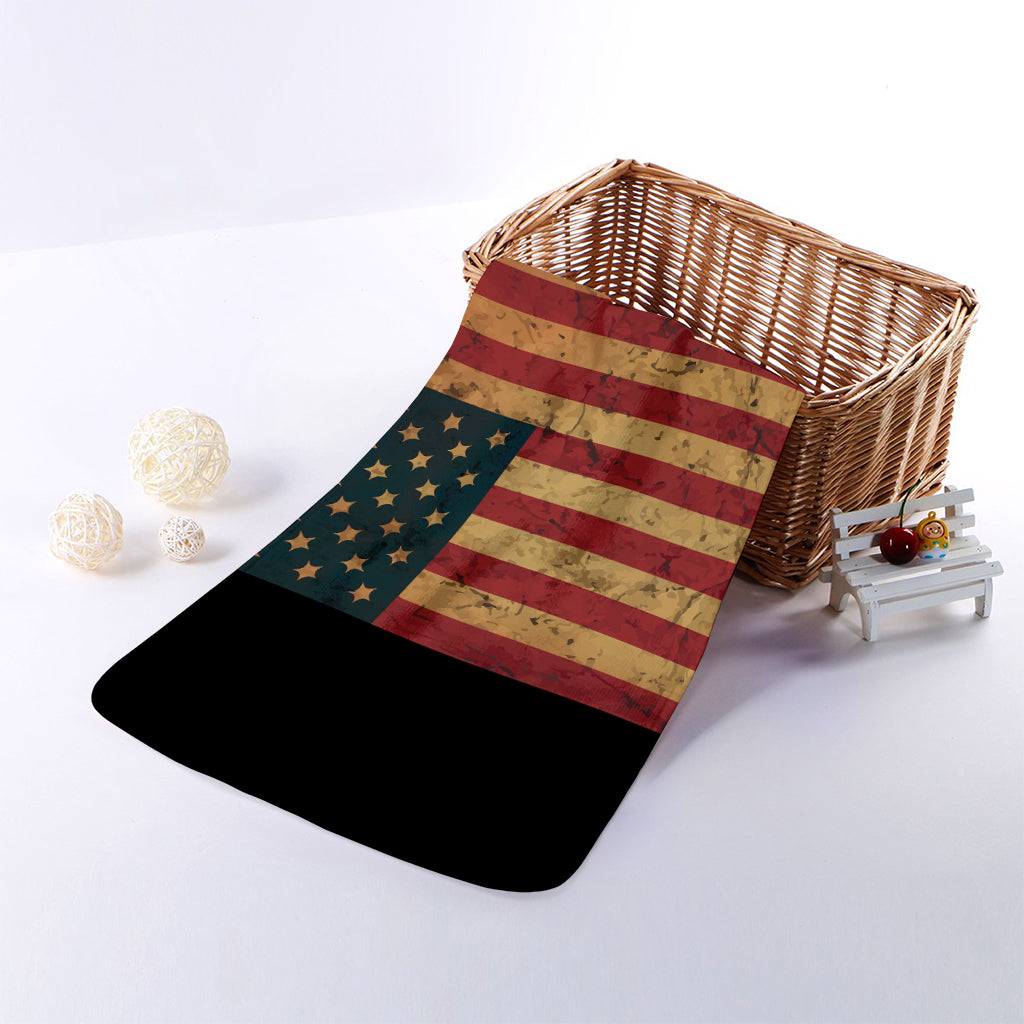 Vintage American Flag Print Towel