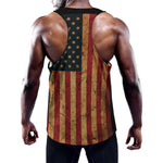 Vintage American Flag Print Training Tank Top