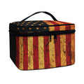 Vintage American Flag Print Travel Makeup Bag