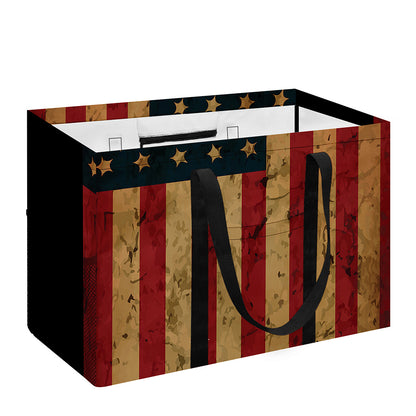 Vintage American Flag Print Utility Tote Bag