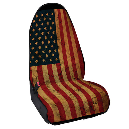 Vintage American Flag Print Waterproof Car Seat Cover