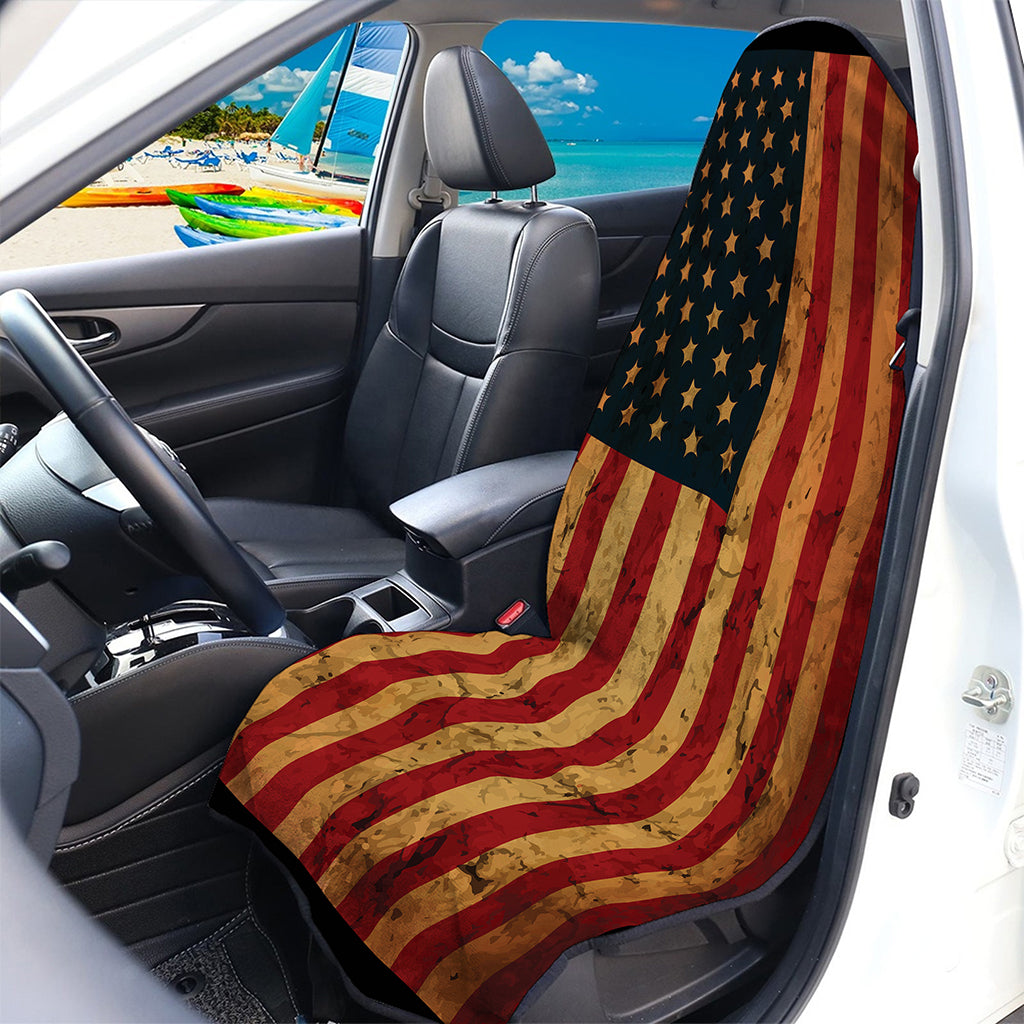 Vintage American Flag Print Waterproof Car Seat Cover