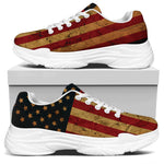 Vintage American Flag Print White Chunky Shoes