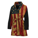 Vintage American Flag Print Women's Bathrobe