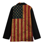 Vintage American Flag Print Women's Blazer
