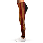 Vintage American Flag Print Women's Leggings