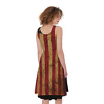 Vintage American Flag Print Women's Sleeveless Dress