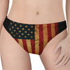 Vintage American Flag Print Women's Thong