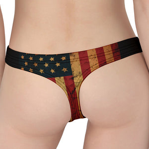 Vintage American Flag Print Women's Thong