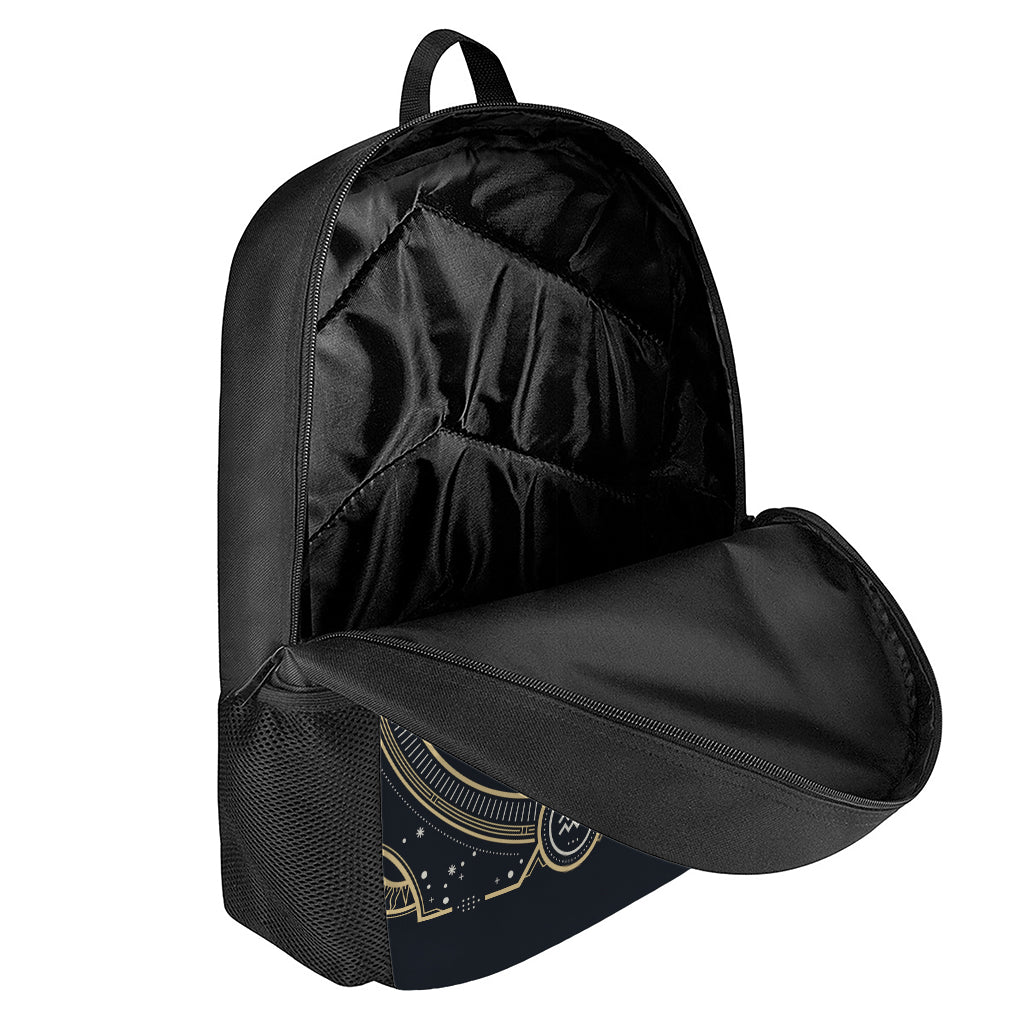 Vintage Aquarius Zodiac Sign Print 17 Inch Backpack