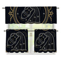 Vintage Aquarius Zodiac Sign Print 3 Piece Kitchen Curtains
