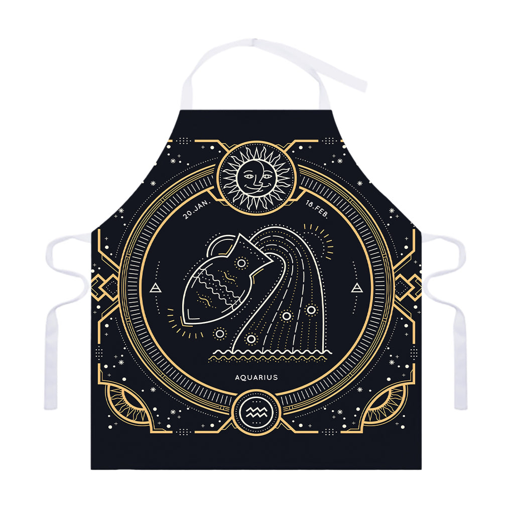 Vintage Aquarius Zodiac Sign Print Adjustable Apron