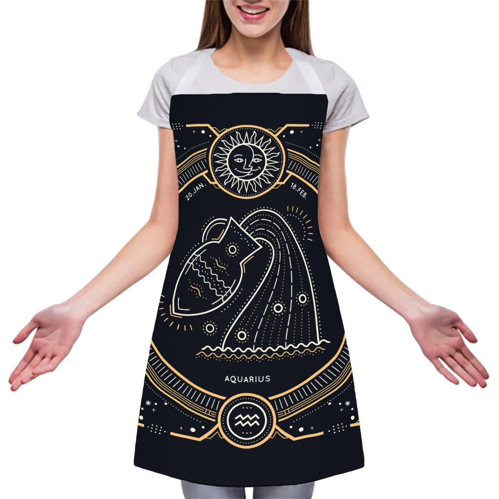 Vintage Aquarius Zodiac Sign Print Adjustable Apron