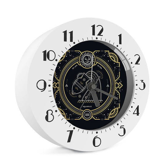 Vintage Aquarius Zodiac Sign Print Alarm Clock