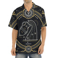 Vintage Aquarius Zodiac Sign Print Aloha Shirt
