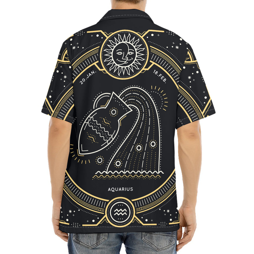 Vintage Aquarius Zodiac Sign Print Aloha Shirt