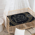 Vintage Aquarius Zodiac Sign Print Baby Crib Sheet