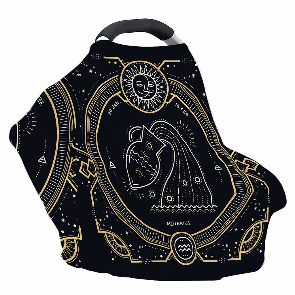 Vintage Aquarius Zodiac Sign Print Baby Seat Cover