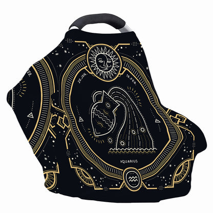 Vintage Aquarius Zodiac Sign Print Baby Seat Cover