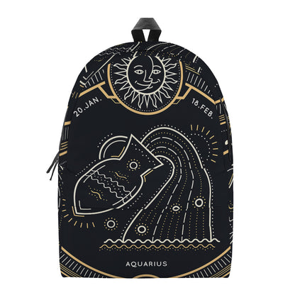 Vintage Aquarius Zodiac Sign Print Backpack